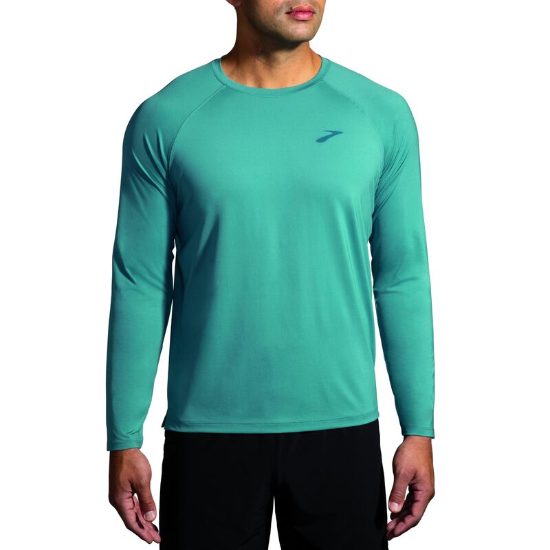 【送料無料】 ブルックス メンズ シャツ トップス Atmosphere Long Sleeve Tee 2.0 Storm Blue