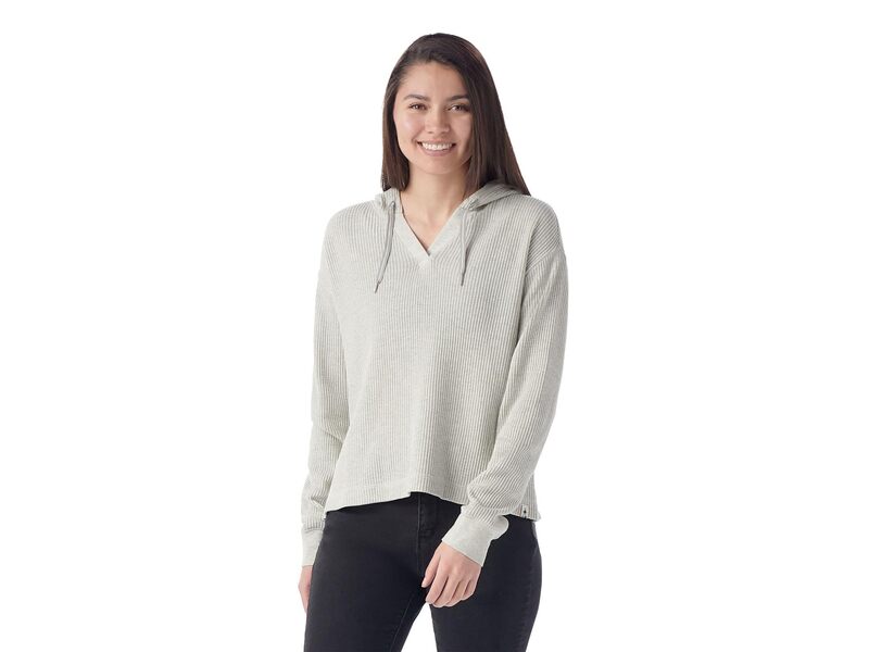 【送料無料】 スマートウール レディース パーカー・スウェット アウター Waffle Hoodie Ash Heather
