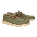 【送料無料】 ヘイデュード メンズ スニーカー シューズ Wally Waxed Canvas Olive