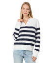 【送料無料】 マイケルスターズ レディース ニット・セーター アウター Finley Johnny Collar Stripe Chalk/Nocturnal(4)