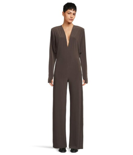 【送料無料】 ノーマカマリ レディース ジャンプスーツ トップス Dolman V-Neck Jumpsuit w/ Shoulder Pads Espresso 【送料無料】 ノーマカマリ レディース ジャンプスーツ トップス Dolman V-Neck Jumpsuit w/ Shoulder Pads Espresso