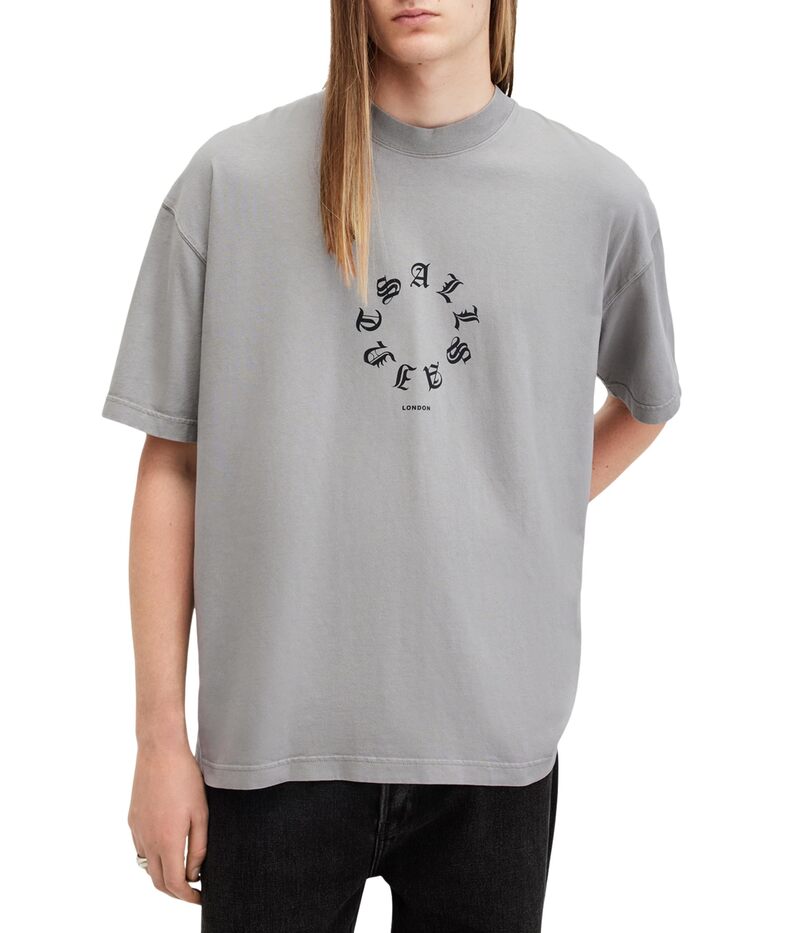 ̵ 륻   ȥåץ Fraktur Short Sleeve Crew Trinity Grey
