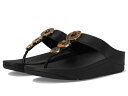 【送料無料】 フィットフロップ レディース サンダル シューズ Fino Resin-Hoop Leather Toe-Post Sandals All Black