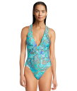 【送料無料】 シーフォリー レディース 上下セット 水着 La Mer Cross Back One-Piece Aquatic Blue