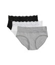 【送料無料】 パクト レディース パンツ アンダーウェア Lace Waist Brief 3-pack Heather Basics