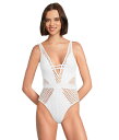 【送料無料】 ベッカ レディース 上下セット 水着 Castaway Fishnet Texture Plunge One Piece White