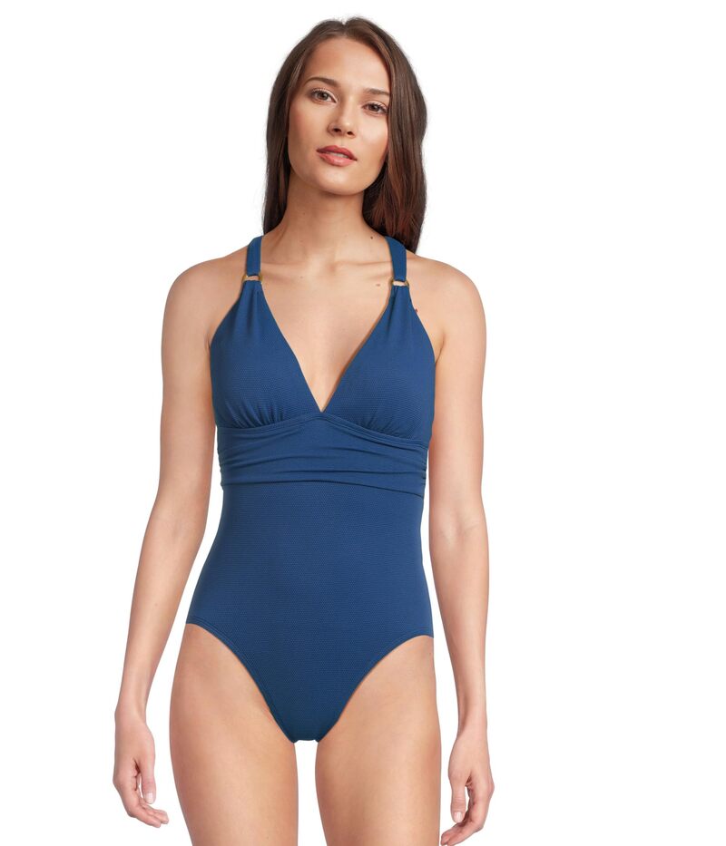 トッミーバハマ レディース 水着 上下セット Tommy Bahama Island Cays Gold Ring One-Piece Indigo Tide ...