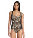 【送料無料】 トッミーバハマ レディース 上下セット 水着 Island Cays Leopard Square Neck One-Piece Black
