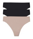 【送料無料】 ナトリ レディース パンツ アンダーウェア Bliss Bare Cotton Thong 3-Pack Black/Black/Caf