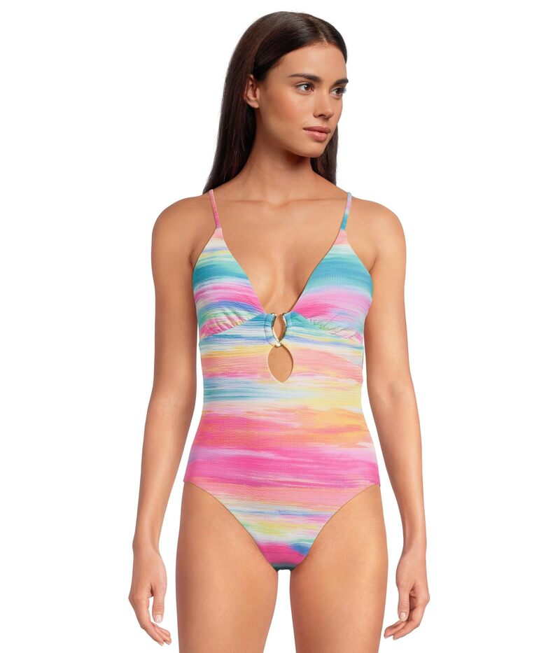 ベッカ レディース 水着 上下セット BECCA Verano Evelynn Buckle Plunge One Piece Mutlicolor