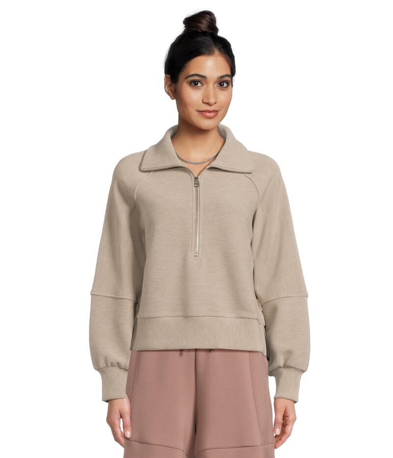 バーレイ レディース アウター ニット・セーター ハーフジップ Varley Milano Half Zip Sweat Taupe Ma..