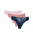 【送料無料】 アンダーアーマー レディース パンツ アンダーウェア Seamless Thong - 3 PK Printed Canyon Pink(4)