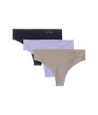 【送料無料】 カルバン クライン アンダーウェア レディース パンツ アンダーウェア Invisibles 3-Pack Thong Black/Cinder/...