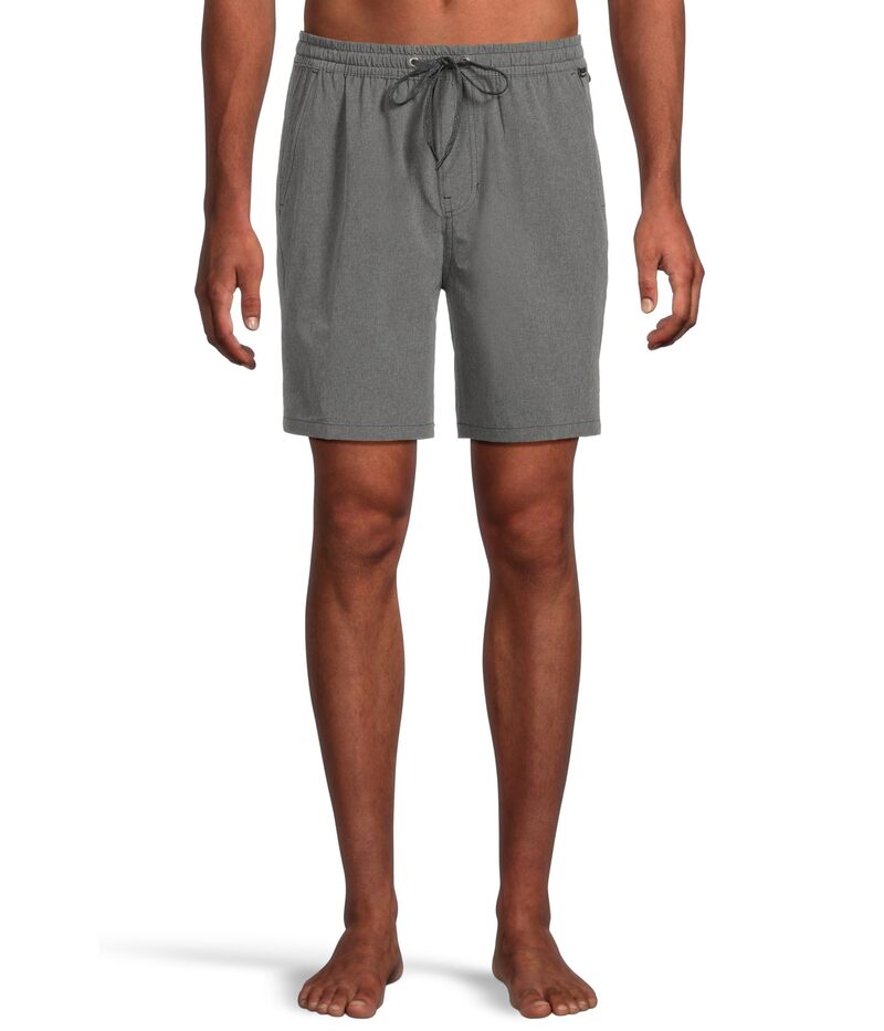 【送料無料】 クイックシルバー メンズ ハーフパンツ・ショーツ ボトムス Taxer Heather Amphibian 18 Hybrid Shorts Black