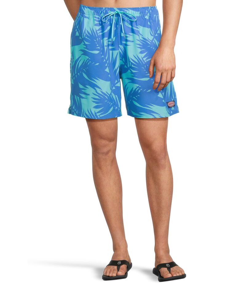 【送料無料】 ヴァインヤードヴァインズ メンズ ハーフパンツ・ショーツ 水着 7" Printed Piped Chappy Trunks Turqs