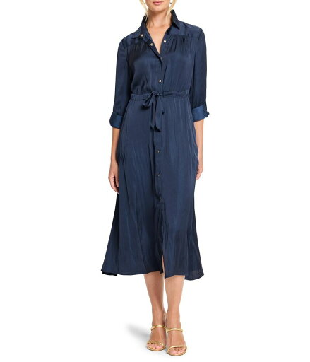 【送料無料】 ニックプラスゾーイ レディース ワンピース トップス Glossy Crinkle Julie Dress Dark Indigo 【送料無料】 ニックプラスゾーイ レディース ワンピース トップス Glossy Crinkle Julie Dress Dark Indigo