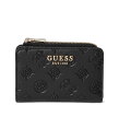 【送料無料】 ゲス レディース 財布 アクセサリー Zarela Zip Around Card Case Wallet Black Logo