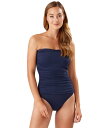 【送料無料】 トッミーバハマ レディース 上下セット 水着 Pearl Shirred Bandeau One-Piece Mare Navy