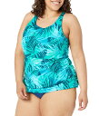 【送料無料】 エルエルビーン レディース トップのみ 水着 Plus Size Beansport High Neck Tankini Print Classi...