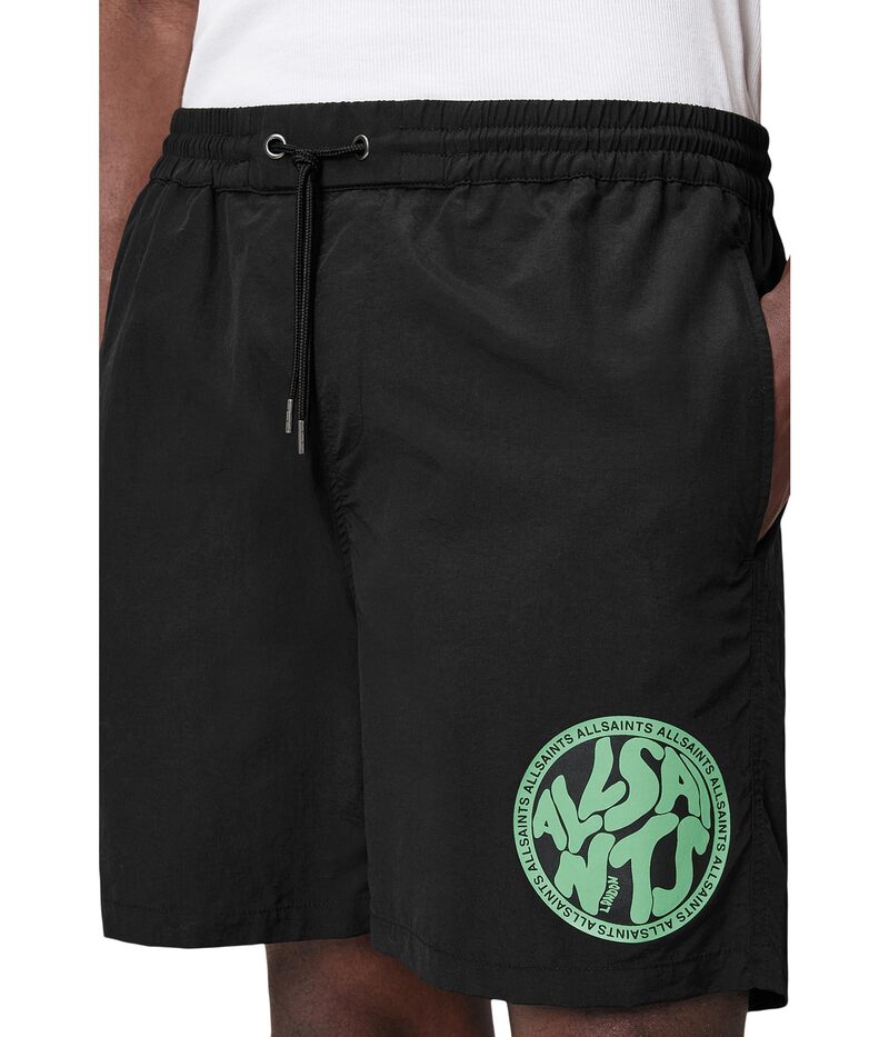 【送料無料】 オールセインツ メンズ ハーフパンツ・ショーツ 水着 Distortion Swim Shorts Jet Black