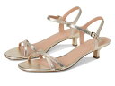 【送料無料】 コールハーン レディース ヒール シューズ Leni Kitten Heel Strappy Sandals 40mm Soft Gold Lea...