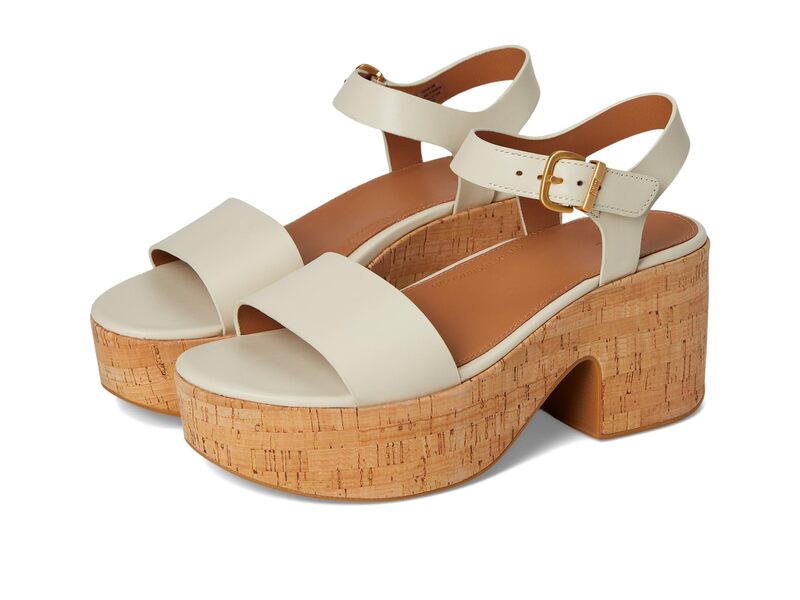 フィットフロップ レディース シューズ ヒール サンダル アンクル レザー FitFlop Platfforms Leather/Cork Heeled Ankle-Strap Sandals Paris Beige ベージュ
