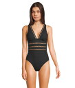【送料無料】 ベッカ レディース 上下セット 水着 Modern Edge Rib Toni Plunge One Piece Black