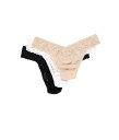 【送料無料】 ハンキーパンキー レディース パンツ アンダーウェア Signature Lace Original Rise Thong 3-Pack Blac...