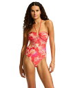 【送料無料】 シーフォリー レディース 上下セット 水着 Marbella Trim Front One-Piece Flame