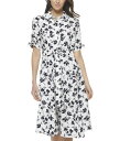 【送料無料】 カルバンクライン レディース ワンピース トップス Dot Crepe Shirt Dress with Short Sleeve Tie Det...