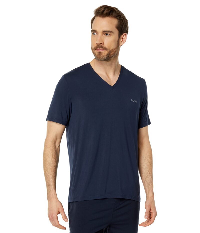 楽天ReVida 楽天市場店【送料無料】 ボス メンズ シャツ トップス Comfort V-Neck T-Shirt Deep Sea Blue