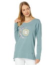 【送料無料】 ライフイズグッド レディース パーカー・スウェット アウター Moon Flower Crusher-Flex Tunic Smoky Blue