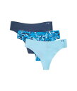 【送料無料】 アンダーアーマー レディース パンツ アンダーウェア Seamless Thong - 3 PK Printed Opal Blue