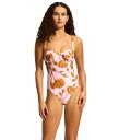 【送料無料】 シーフォリー レディース 上下セット 水着 Rococo Ruched Underwire One-Piece Blossom