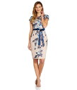 【送料無料】 アドリアナ パペル レディース ワンピース トップス Short Sleeve Embroidered Sheath Dress with Rib...