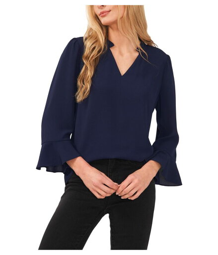 【送料無料】 セセ レディース シャツ ブラウス トップス Elbow Ruffle Sleeve V-Neck Blouse Classic Navy 【送料無料】 セセ レディース シャツ ブラウス トップス Elbow Ruffle Sleeve V-Neck Blouse Classic Navy