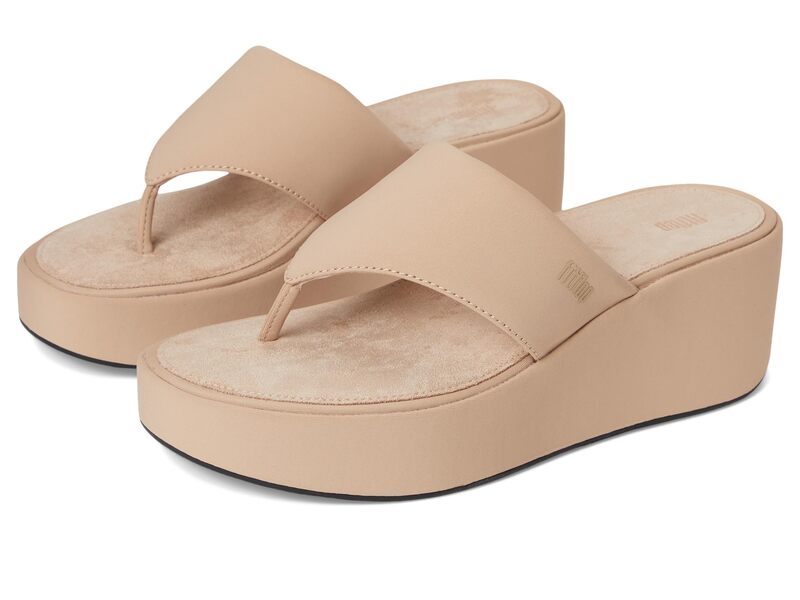 フィットフロップ レディース シューズ ヒール サンダル FitFlop Platfforms Wedge Toe-Post Sandals Classic Beige ベージュ