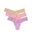 【送料無料】 ハンキーパンキー レディース パンツ アンダーウェア Signature Lace Original Rise Thong 3-Pack Pink...