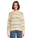 【送料無料】 ヴィンス レディース ニット・セーター アウター Variegated Stripe Crew Neck Oat Shell/Navy