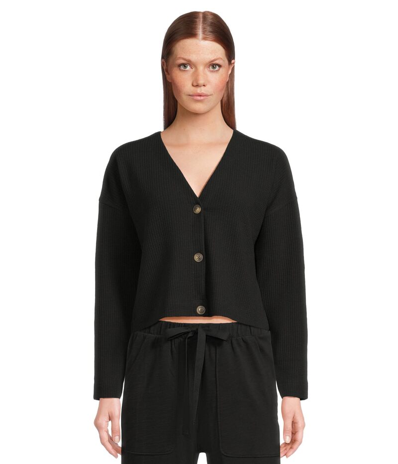 【送料無料】 リラピー レディース シャツ トップス Long Sleeve Cardi Black