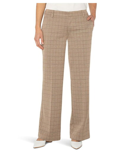 【送料無料】 リヴァプール ロサンゼルス レディース カジュアルパンツ ボトムス Kelsey Wide Leg Trouser Mid Rise Herringbone Knit Khaki Grid Chec 【送料無料】 リヴァプール ロサンゼルス レディース カジュアルパンツ ボトムス Kelsey Wide Leg Trouser Mid Rise Herringbone Knit Khaki Grid Chec