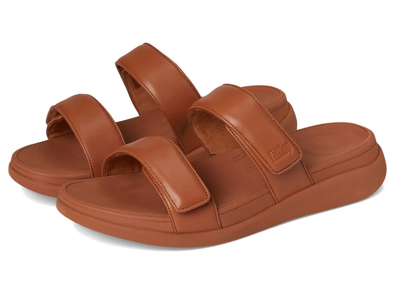 フィットフロップ レディース シューズ サンダル FitFlop F-mode Go Adjustable Flatform Two-bar Slides Deep Tan タン