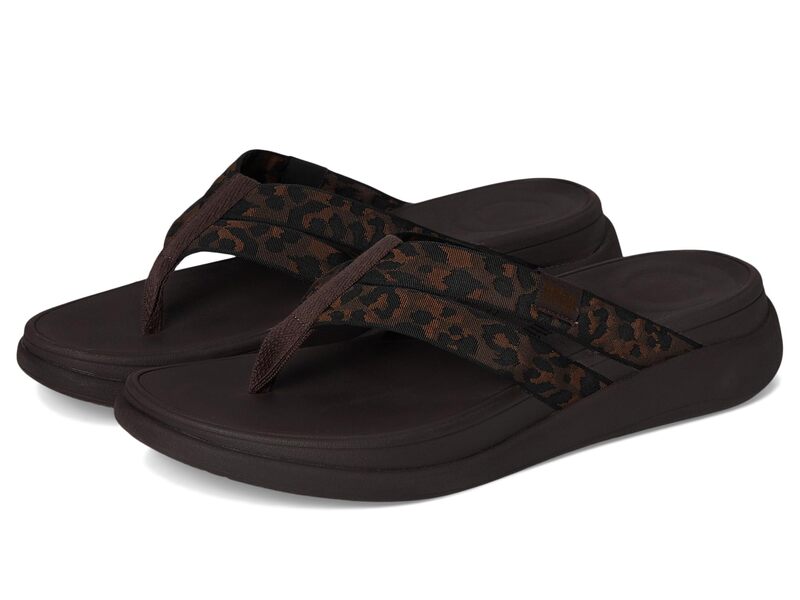 フィットフロップ レディース シューズ サンダル FitFlop F-mode Go Leopard Webbing Strappy Flip-flops Chocolate Mix チョコレート