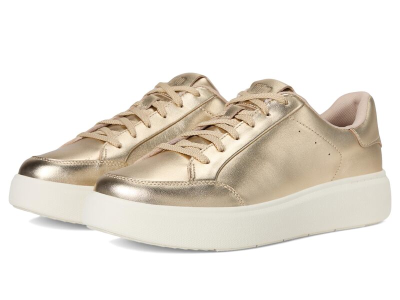 フィットフロップ レディース シューズ スニーカー トール レザー FitFlop Rtg Metallic-leather Sneakers Platino メタリック