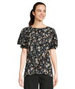 【送料無料】 ヴィンスカムート レディース シャツ トップス Crew Neck Shirring with Tulip Sleeves French Blue