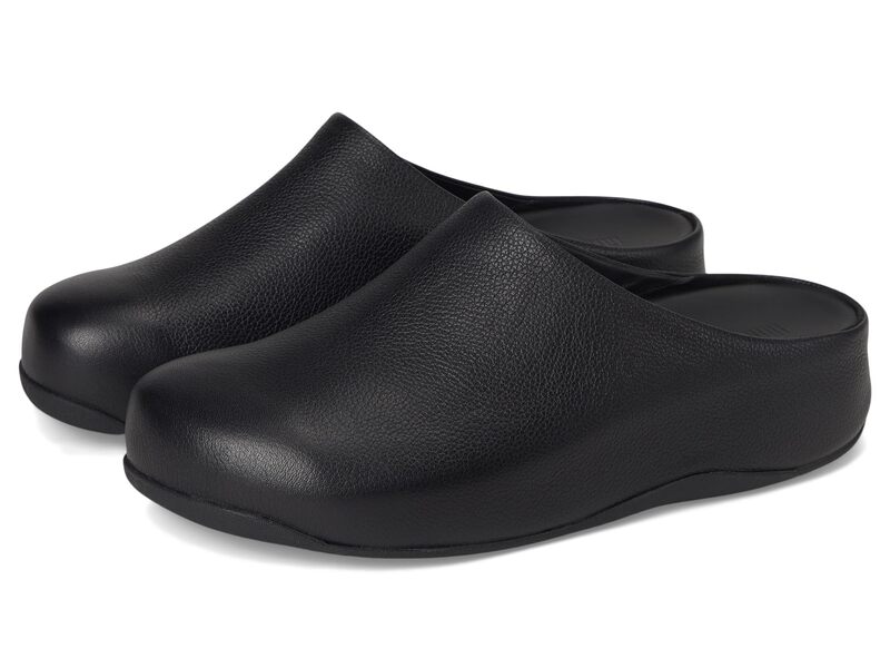 フィットフロップ レディース シューズ サンダル レザー FitFlop Shuv Tumbled-leather Clogs All Black ブラック