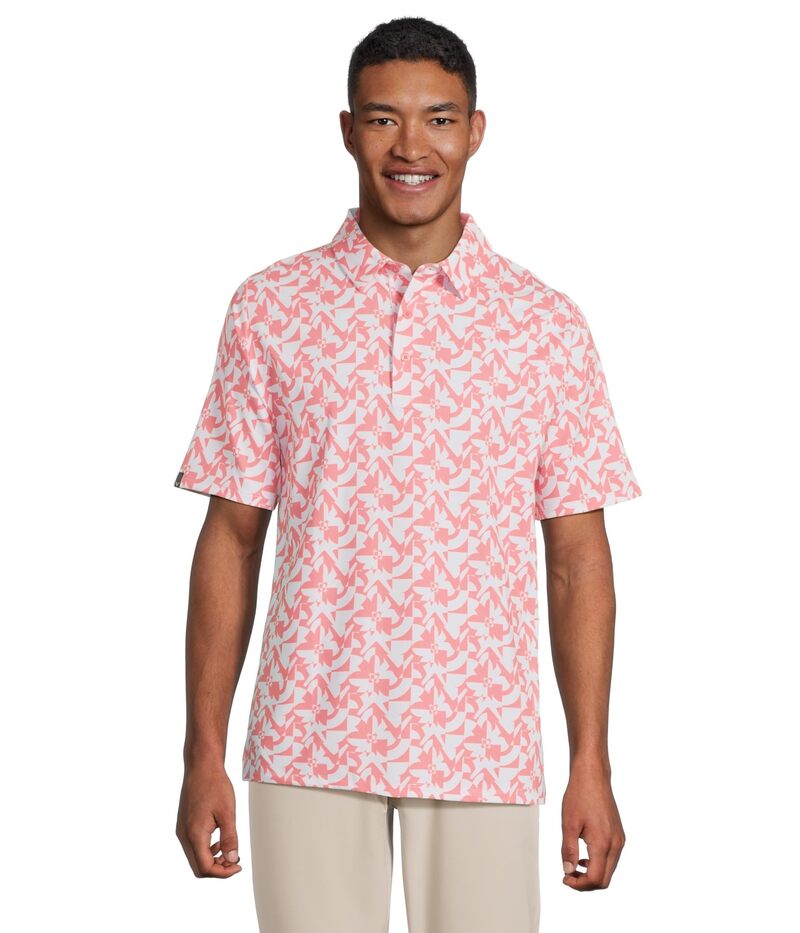 キャラウェイ メンズ トップス シャツ フラワー柄 ポロシャツ フラワー Callaway Layered Floral Polo Strawberry Pink ピンク