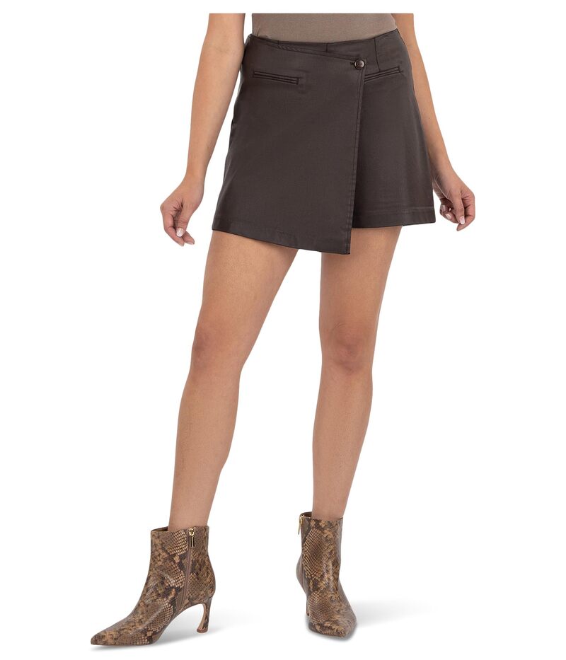 カットフロムザクロス レディース ボトムス スカート KUT from the Kloth Carlie -wrap Skort Chocolate チョコレート