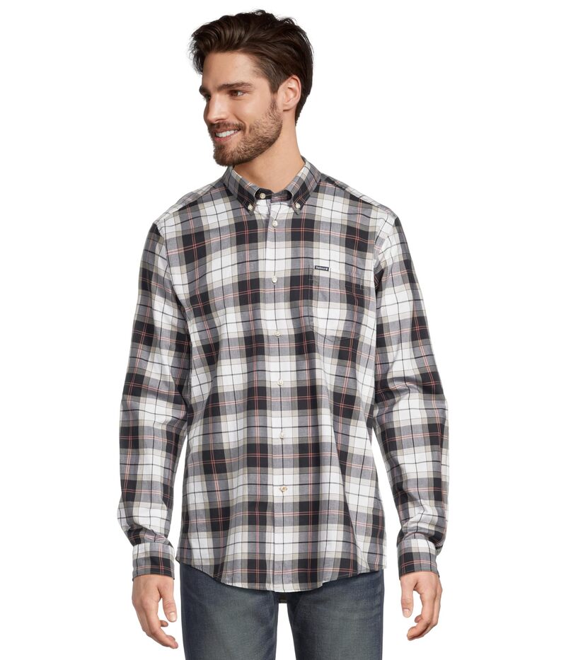 バブアー メンズ トップス シャツ Barbour Wetheram Tailored Tartan Shirt Riverstone Tart