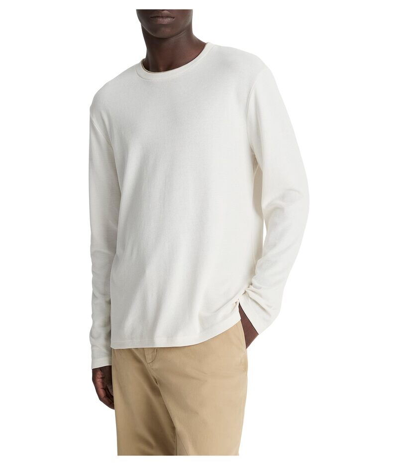 ヴィンス メンズ トップス シャツ Vince Microwaffle Double Collar Long Sleeve Crew Blanco/Terrapin